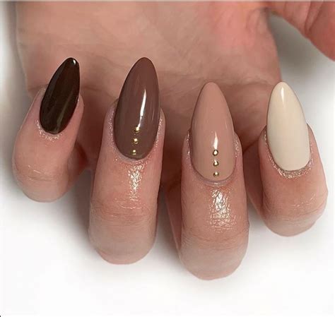 dark brown nail ideas|different shades of brown nails.